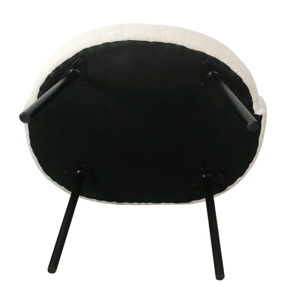 Sleek Cream Velvet Accent Chair with Matte Black Metal Legs