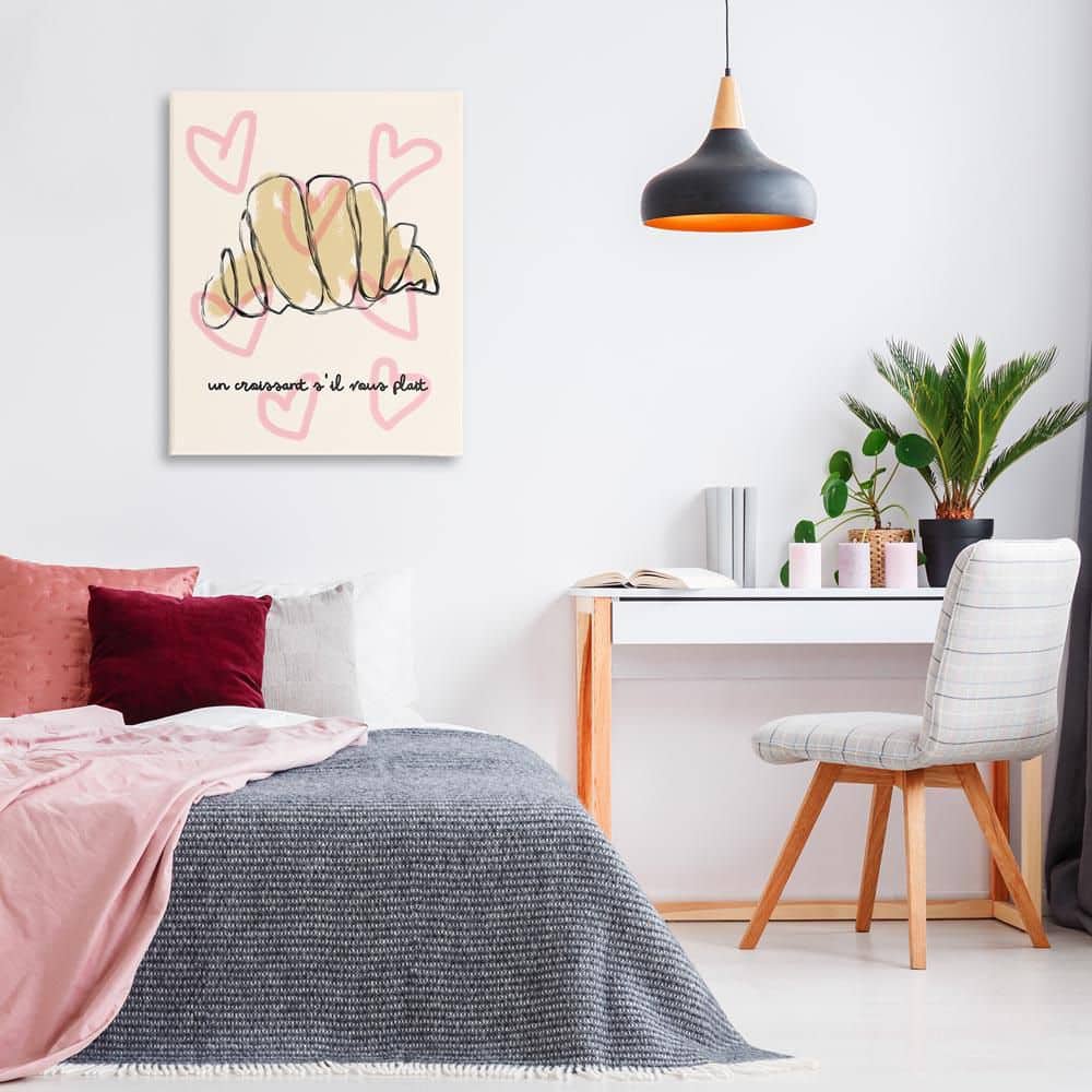Chic Croissant with Hearts by Lil' Rue Unframed Typography Graphic Art Print 40 in. x 30 in. price history on PriceWatchPro