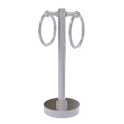 Vanity Top 2 Towel Ring Guest Towel Holder with Dotted Accents in Satin Chrome