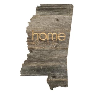 Large Rustic Farmhouse Mississippi Home State Reclaimed Wood Wall Art