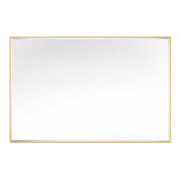 GETLEDEL 36 in. W x 24 in. H Rectangular Framed Beveled Edge Wall Mounted Bathroom Vanity Mirror in Gold