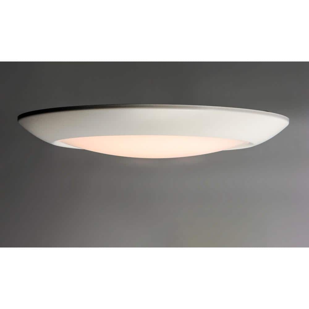 White Aluminum LED Flush Mount Bowl Light