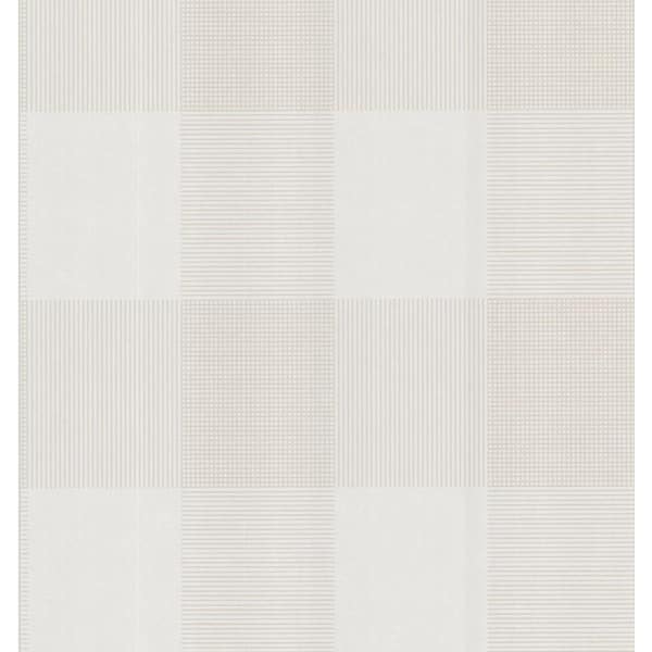 Brewster Geometric Plaid Cream Wallpaper Sample