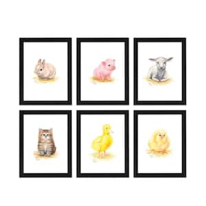 "Barnyard Littles" by Alyssa Lewis Set of Six Black Framed Animal Art Prints 24 in. x 18 in.