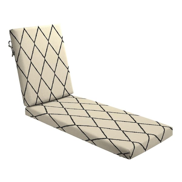 ARDEN Foam Outdoor Chaise Lounge Cushion 21 x 72 Made with ProFoam Rain-Proof Fade Resistant Tan Diamond Trellis