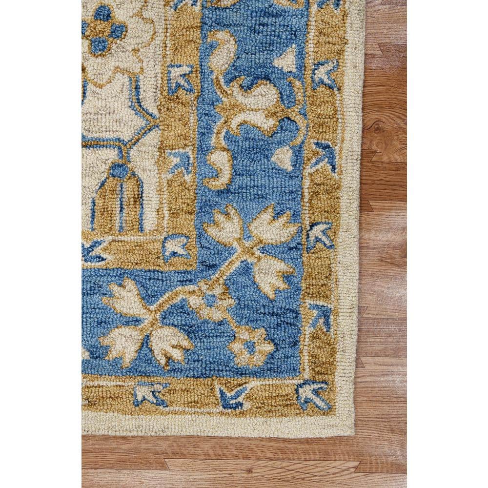 Hand-Tufted Multicolor Floral Motif Wool Area Rug