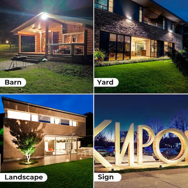 20W Outdoor LED Flood Light 5000K Aluminum Fixture, IP65 Waterproof with 180° Knuckle for Patio Porch Garage (2-Pack)