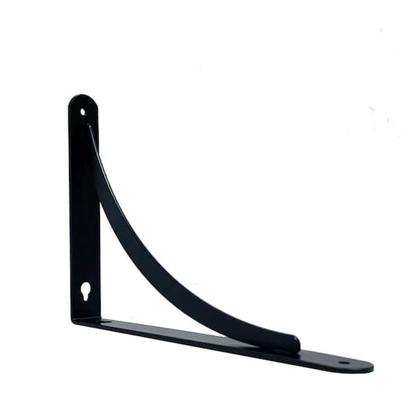 6.5 in. x 9 in. Black Steel Cove Arch Decrative Shelf Bracket