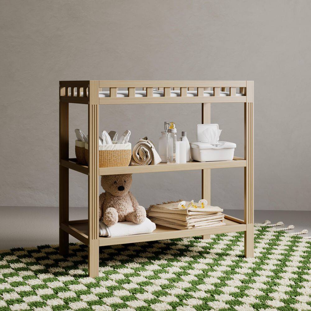 Morningside Driftwood Changing Table with Water-Resistant Changing Pad