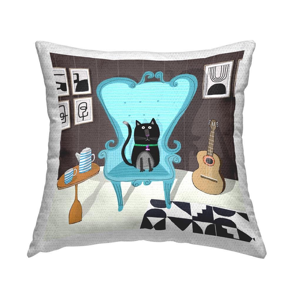 Cat in Living Space Outdoor Printed Throw Pillow by Carla Daly price history on PriceWatchPro