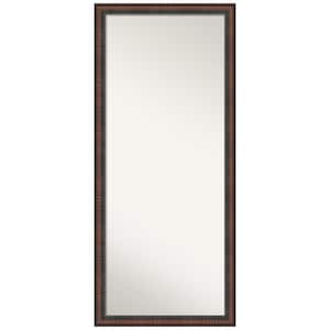 Caleb Brown 28 in. W x 64 in. H Non-Beveled Farmhouse Rectangle Framed Full Length Floor Leaner Mirror in Brown