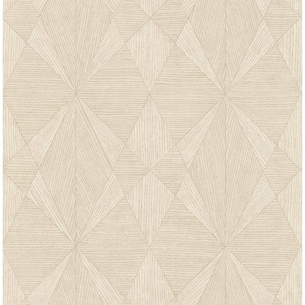 A-Street Prints Intrinsic Cream Geometric Wood Paper Strippable ...