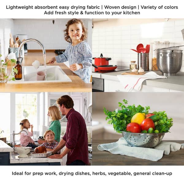 Lavish Home 69-01 28 x 16.5 in. 100 Percent Combed Cotton Dish Cloths,  Multicolor - Pack of 8, 8 - Fry's Food Stores
