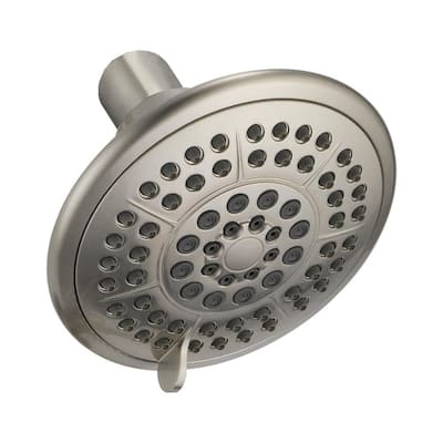 5-Spray Patterns 4.3 in. Wall Mount Fixed Shower Head in Stainless