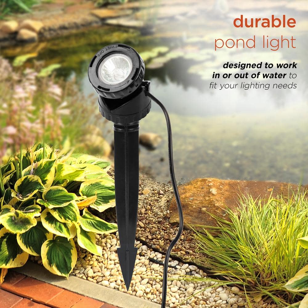 Alpine Black PVC 20-Watt Halogen Pond Lights with Transformer