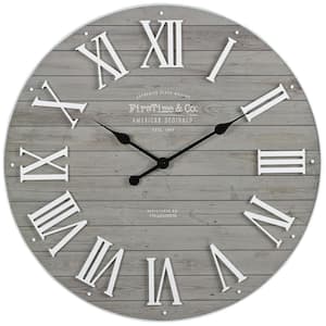 27 in. Gray Emmett Farmhouse Shiplap Clock
