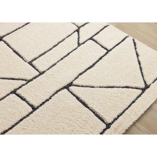Bauer Collections 5 ft. x 8 ft. Beige Geometric, Trellis Indoor Area Rug
