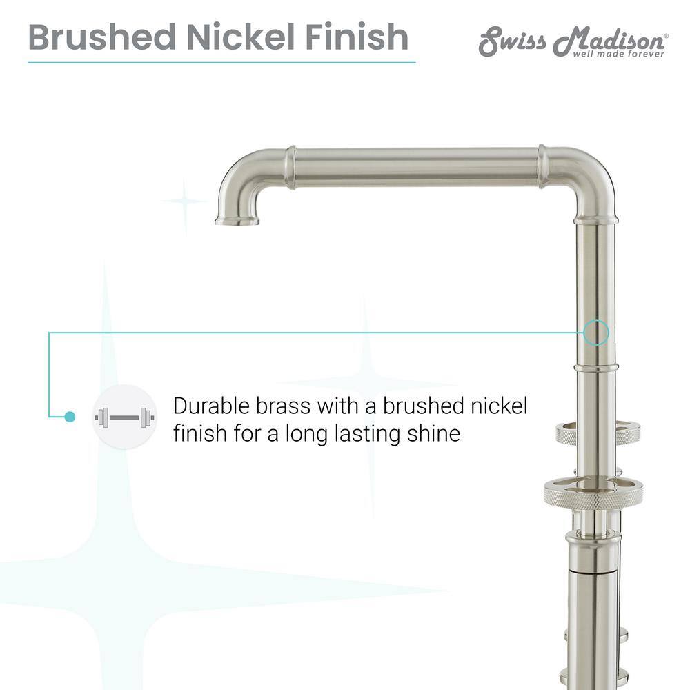 Avallon Pro Brushed Nickel Widespread Kitchen Faucet with Side Sprayer