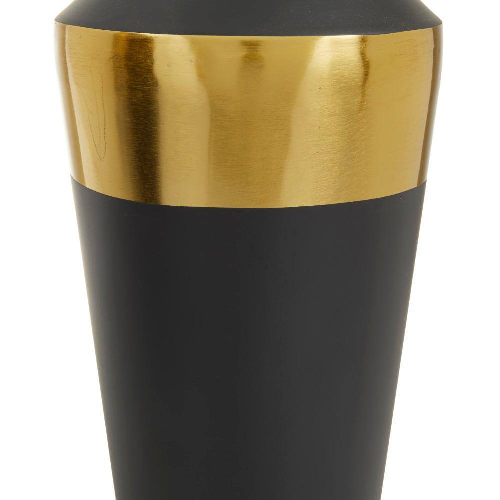 Contemporary Dark Metal Round Tabletop Vase 20" Height