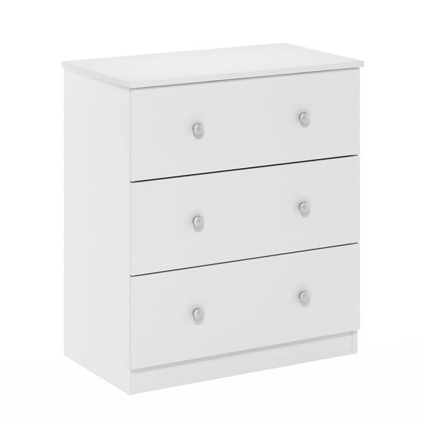 Furinno Tidur Simple Design Solid White 3-Drawer Chest of Drawers (30.91 in. H x 27.72 in W x 15.75 in. D)