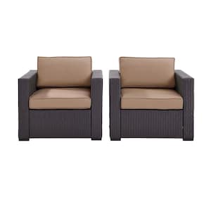 Biscayne 2 Piece Wicker Outdoor Seating Set with Mocha Cushions