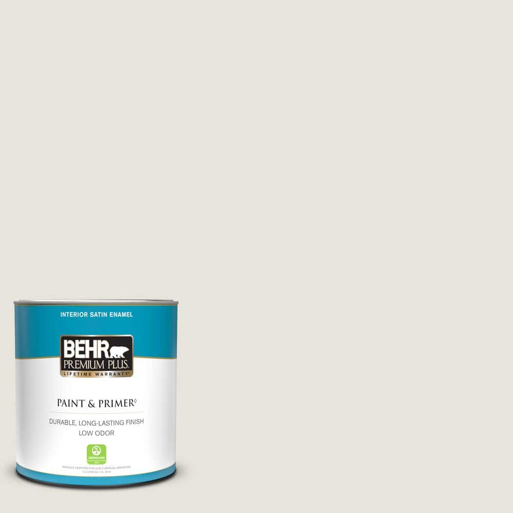 BEHR PREMIUM PLUS 1 qt. PPU2413 White Pepper Satin Enamel Low Odor