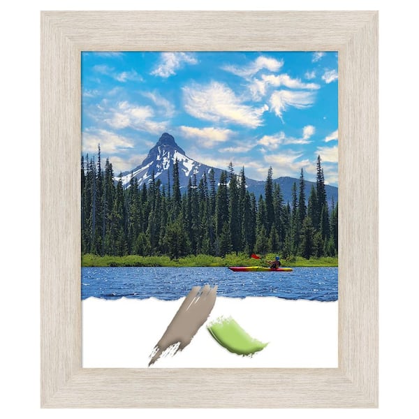 Amanti Art Hardwood Whitewash Wood Picture Frame Opening Size 18x22 in.