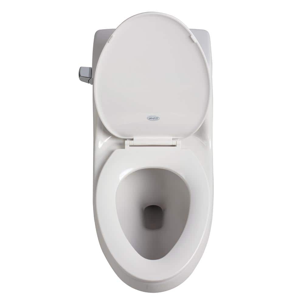 Zeus White Vitreous China Elongated One-Piece Toilet with Dual Flush