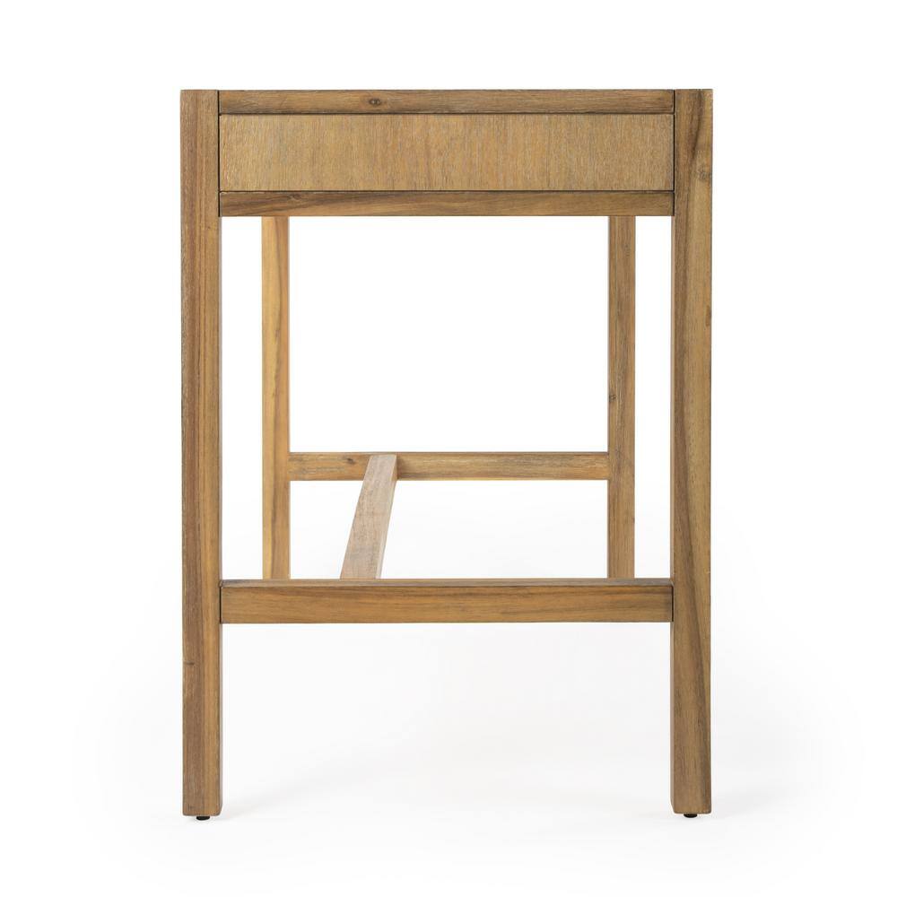 Elin 116'' Natural Wood Writing Desk with Drawers