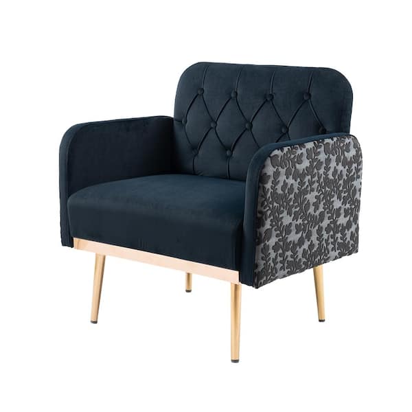 STICKON 31.10 in. W Black Metal Arm Chair (Set of 1)