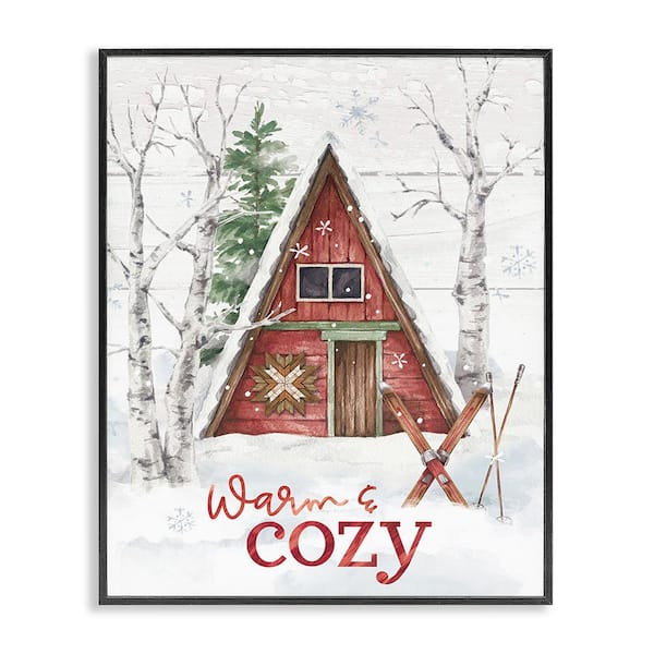 Stupell Industries Warm and Cozy Cabin by Courtney Morgenstern 1-Piece Framed Graphic Print Typography Poster Art Print 14 in. x 11 in.