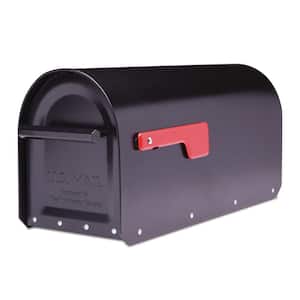 Sequoia Black, Large, Steel, Heavy Duty Post Mount Mailbox