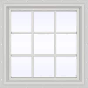 23.5 in. x 29.5 in. V-4500 Series White Vinyl Fixed Picture Window with Colonial Grids/Grilles