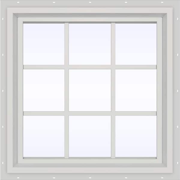 JELD-WEN 23.5 in. x 29.5 in. V-4500 Series White Vinyl Fixed Picture Window with Colonial Grids/Grilles