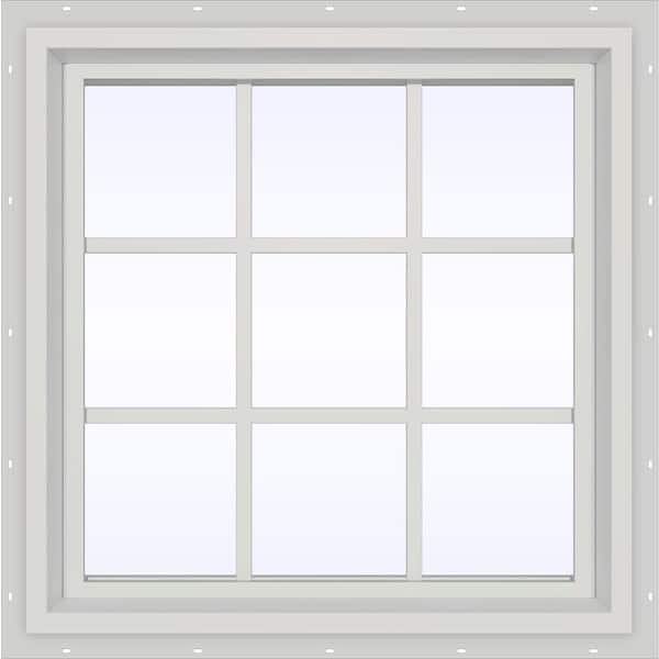 23.5 in. x 35.5 in. V-4500 Series White Vinyl Fixed Picture Window with Colonial Grids/Grilles
