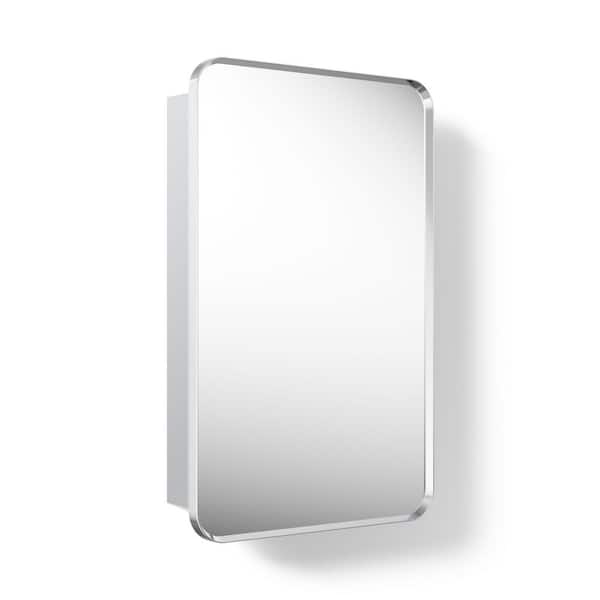 Verdera 22 in. W x 34 in. H Rectangular Framed Medicine Cabinet with Mirror in Polished Chrome