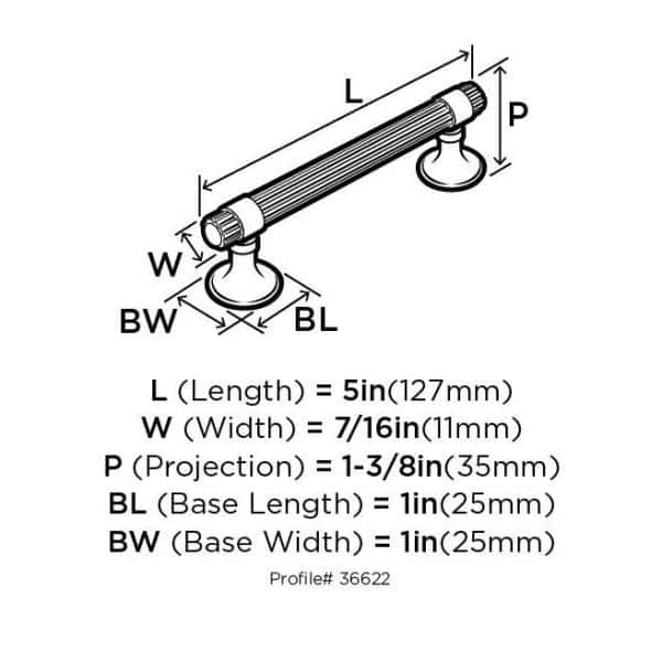 Golden Champagne 5-1/16 Inch Center to Center Bar Pull