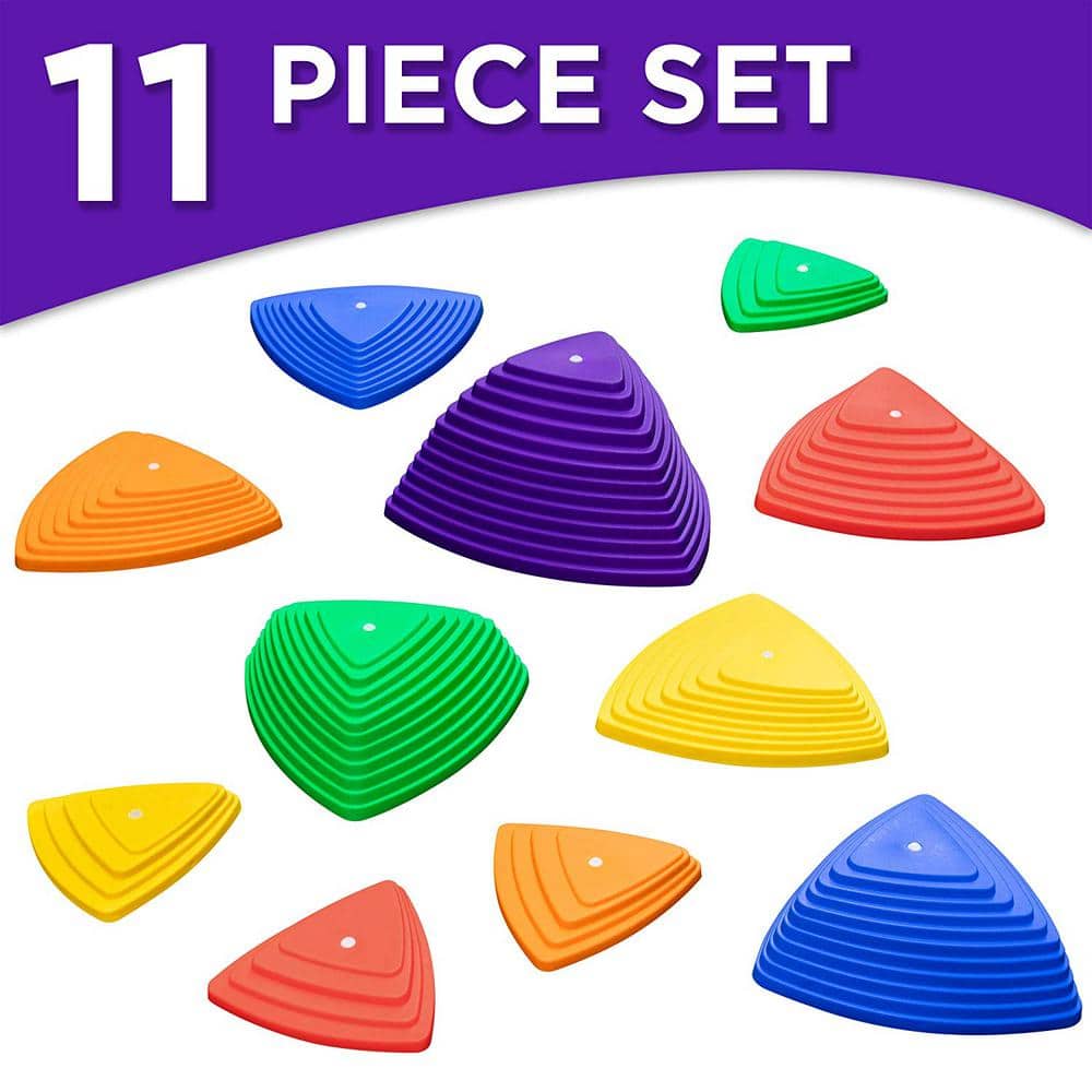 11pc Balance Stepping Stones for Kids, Obstacle Course Stones for Indoor and Outdoor Fun -  Sunny & Fun, SNFBLNCSTN11