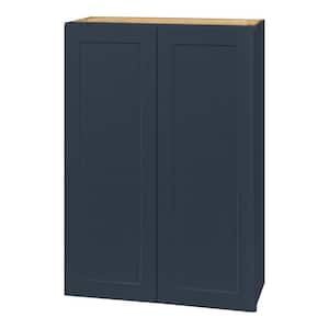 Avondale 30 in. W x 12 in. D x 42 in. H Ready to Assemble Plywood Shaker Wall Kitchen Cabinet in Ink Blue