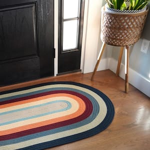 Bradford Multi-Colored Braid Bayside Heights 3 ft. x 5 ft. Indoor/Outdoor Area Rug