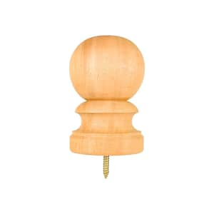 3.5 in. x 3.5 in. 4x4 Mahogany Kiln-Dried Globe Post Cap Finial