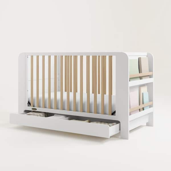 Reviews for Graco Read with Me White with Driftwood 3 in 1 Convertible Crib with Drawer Pg 2 The Home Depot