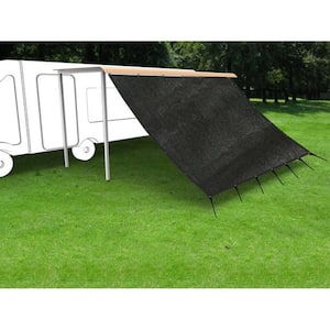 8 ft. x 15 ft., Black RV Awning Shade with 90% Privacy Screen Free Kit