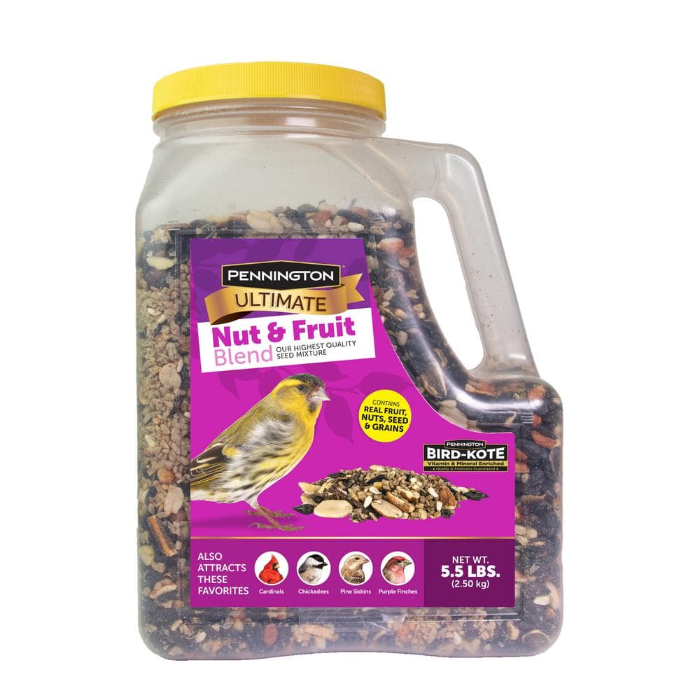 Pennington Ultimate 5.5 lbs. Nut and Fruit Bird Seed Food Blend Jug ...