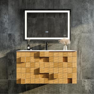 Mosaic 36 in. W Solid Wood Bathroom Vanity in Oak with White Solid Surface Top with White Sink