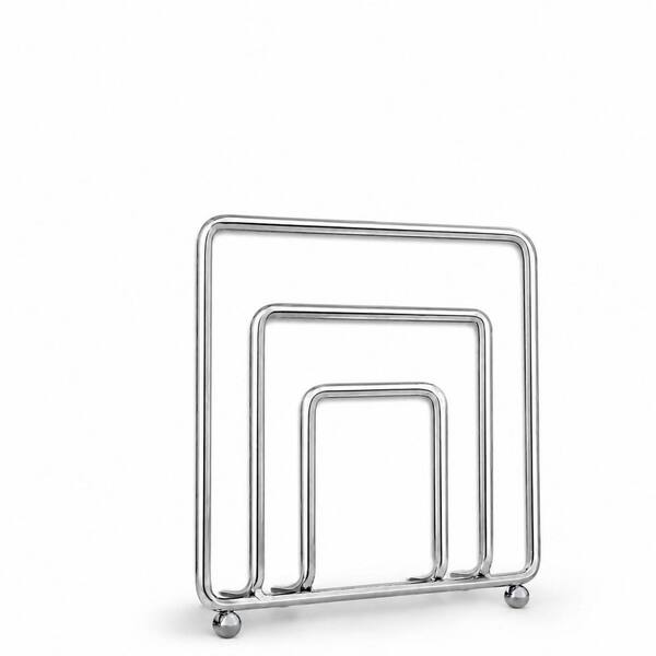 Modern Silver Metal Cocktail Paper Napkin Holder for Tables, Kitchens and Countertops