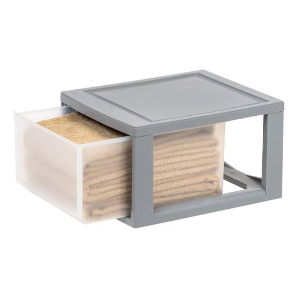 11.88 in. W x 8.13 in. H Gray Stackable Storage Single Drawer