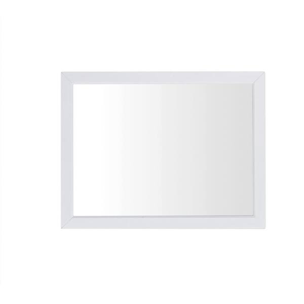 Avanity Everette 38 in. W x 29 in. H Rectangular Wood Framed Wall Bathroom Vanity Mirror in White Finish