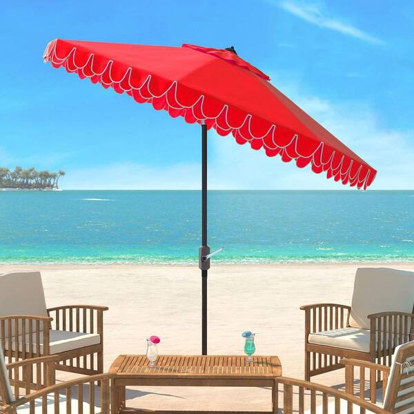 automatic open patio umbrella 9 ft. Metal Auto Open Button Patio Umbrella in Red L07HD2B1CF
