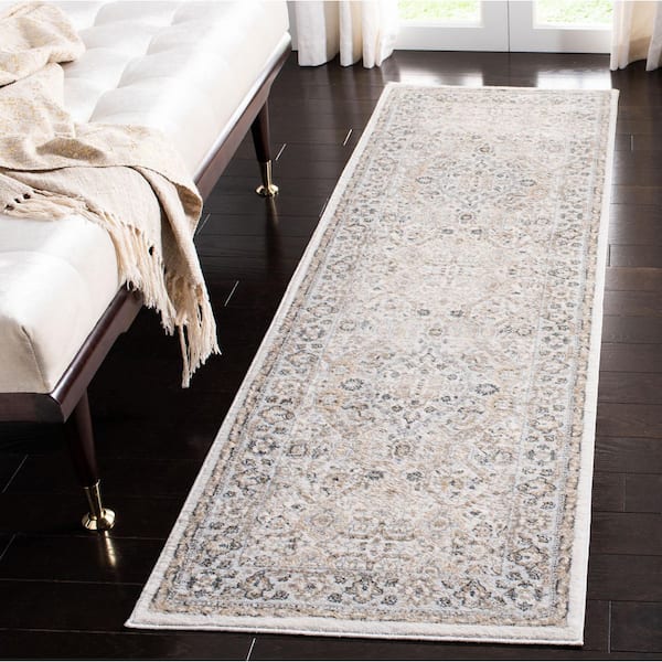 Isabella 2 ft. x 19 ft. Cream/Beige Floral Medallion Runner Rug